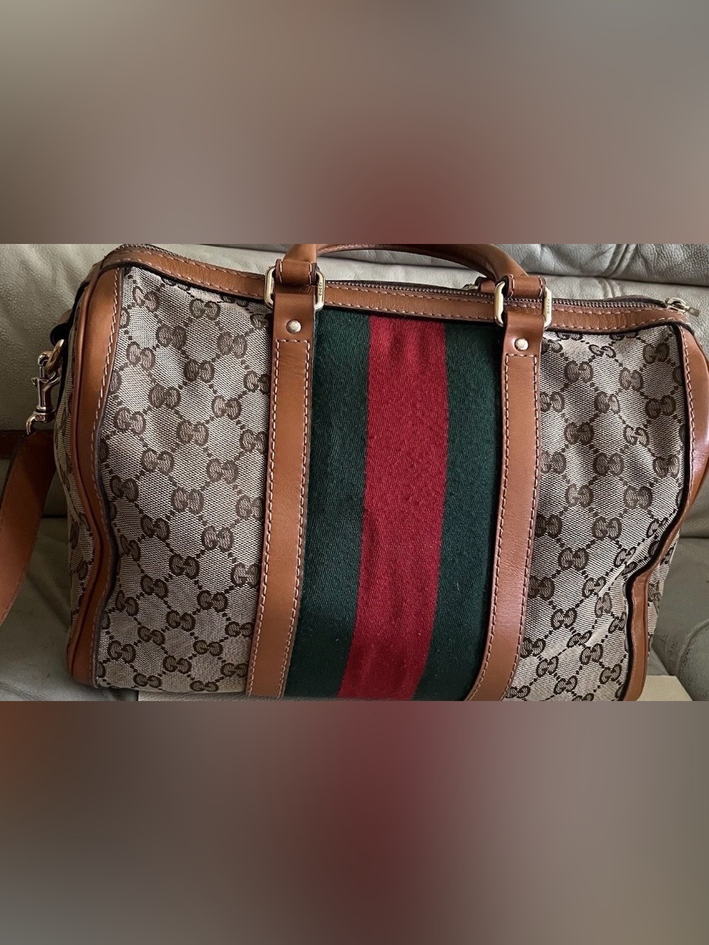 Authentic Gucci Sherry Line Boston bag